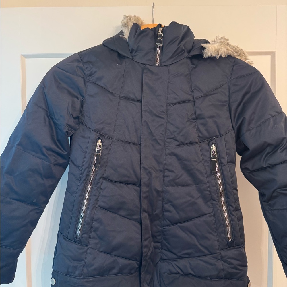 Obermeyer Navy Puffer Jacket with Fur Hood